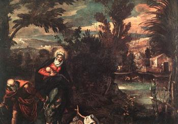 Jacopo Robusti Tintoretto : Flight into Egypt